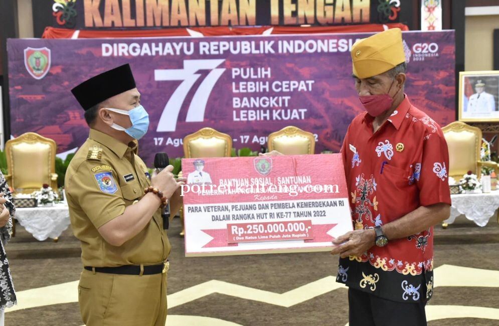 Peringati Hut RI ke-77, Gubernur Kalteng Gelar Ramah Tamah Veteran dan Paskibra