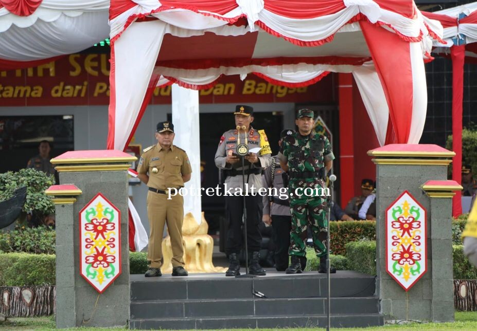 Gubernur Kalteng Sugianto Sabran Lakukan Pemeriksaan Pasukan Menjelang Idul Fitri 1444 H