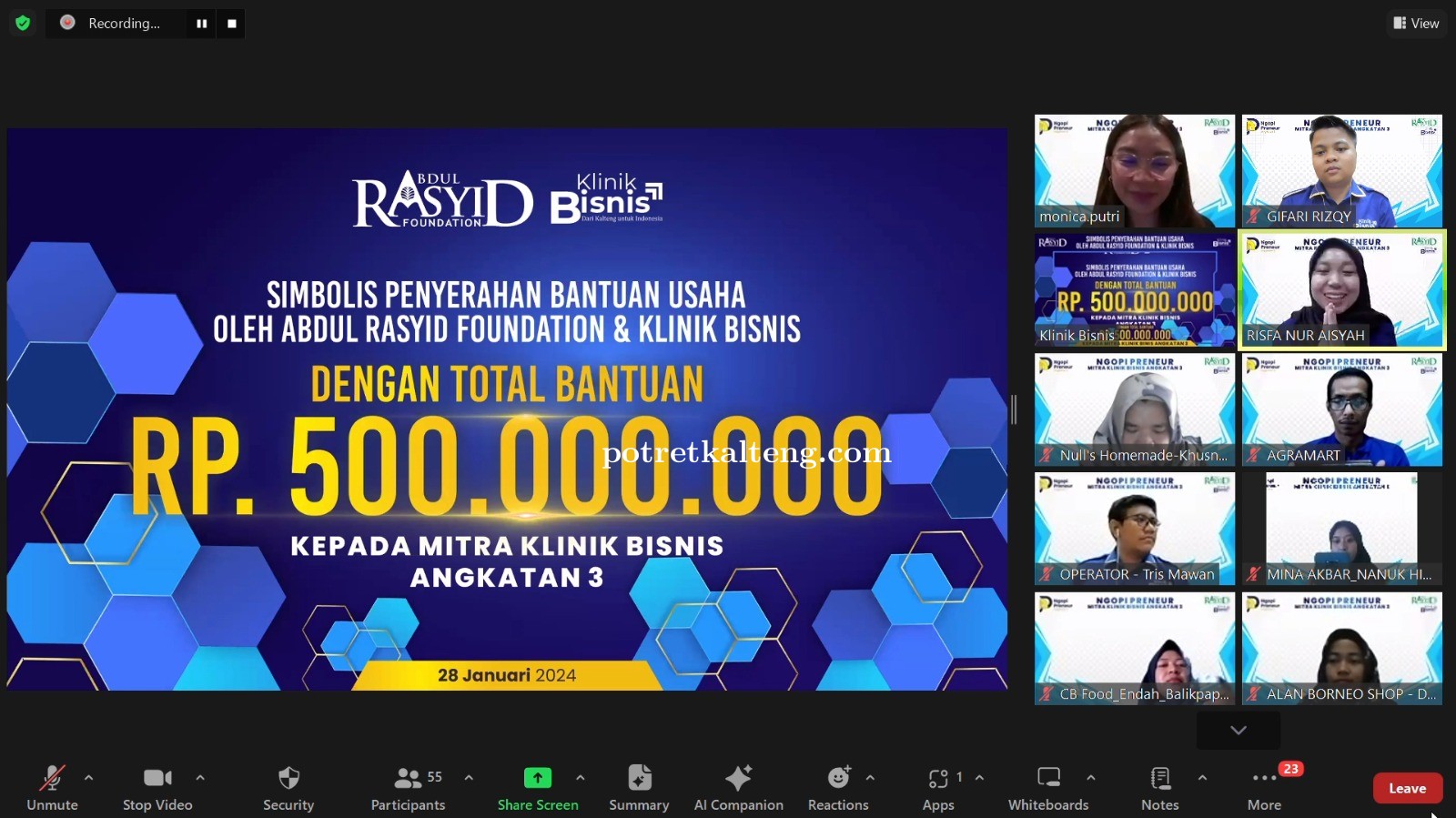 Rico: Di Acara Ngopi Preneur, Klinik Bisnis Kembali Berikan Bantuan 500 Juta Bagi Pelaku UMKM di Ind