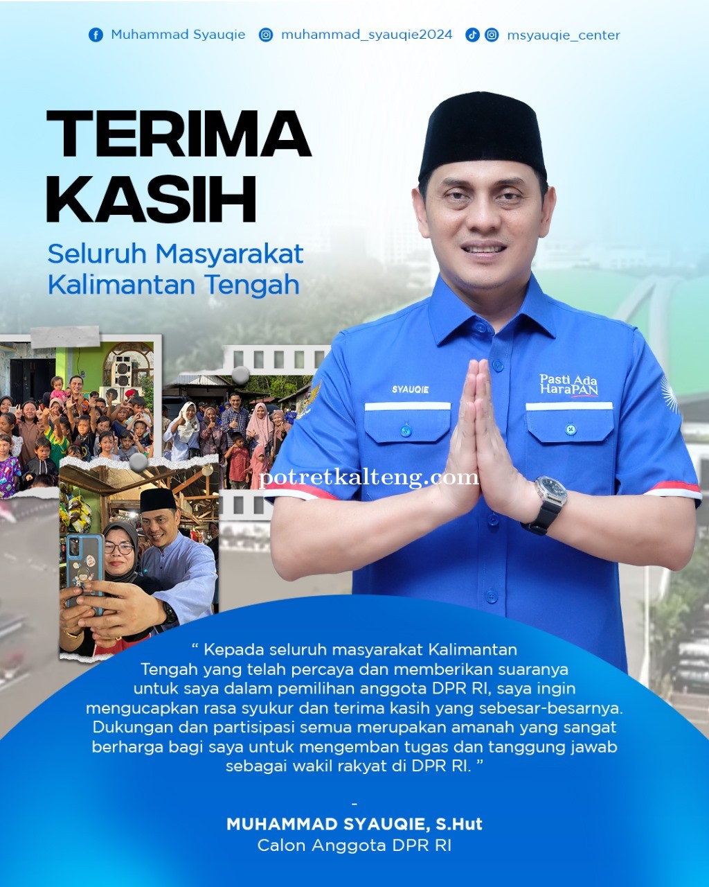 Lolos ke Senayan, Muhammad Syauqie Siap Mengabdi untuk Kalimantan Tengah