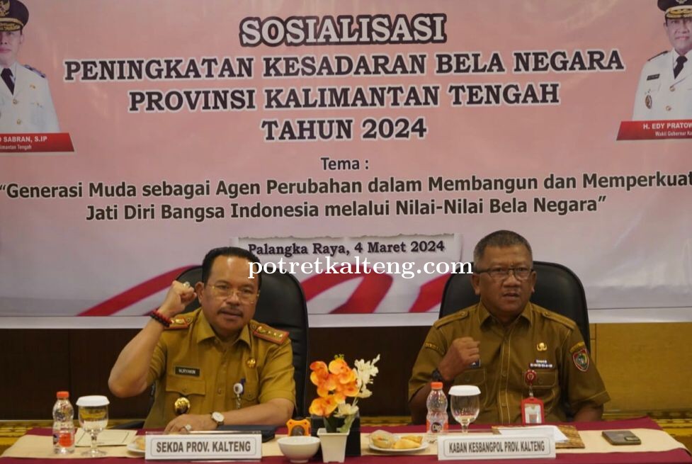 Sekda Kalteng Buka Sosialisasi Peningkatan Kesadaran Bela Negara Provinsi Kalteng Tahun 2024