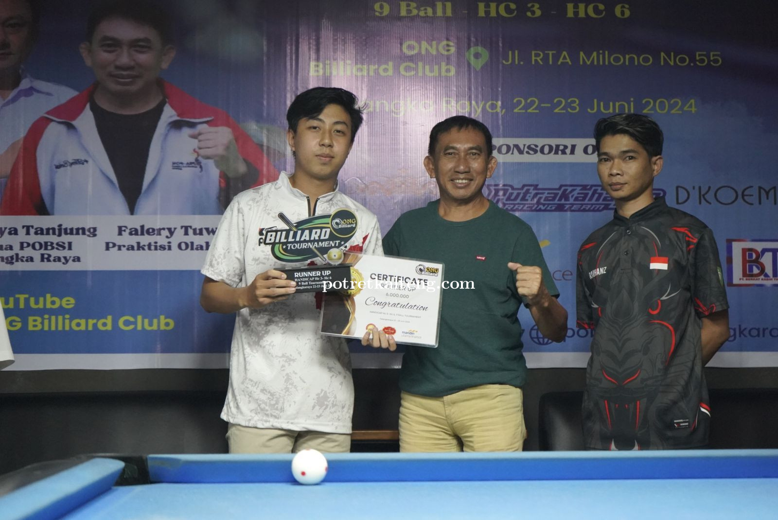 Hadiri Tournament Billiard Se-Kalteng-Sel, Falery Tuwan  Harap Kalteng Lahirkan Atlet Berprestasi