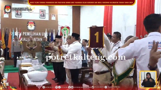 Sah ! Ini Nomor Urut Pasangan Calon Gubernur dan Wakil Gubernur Kalimantan Tengah