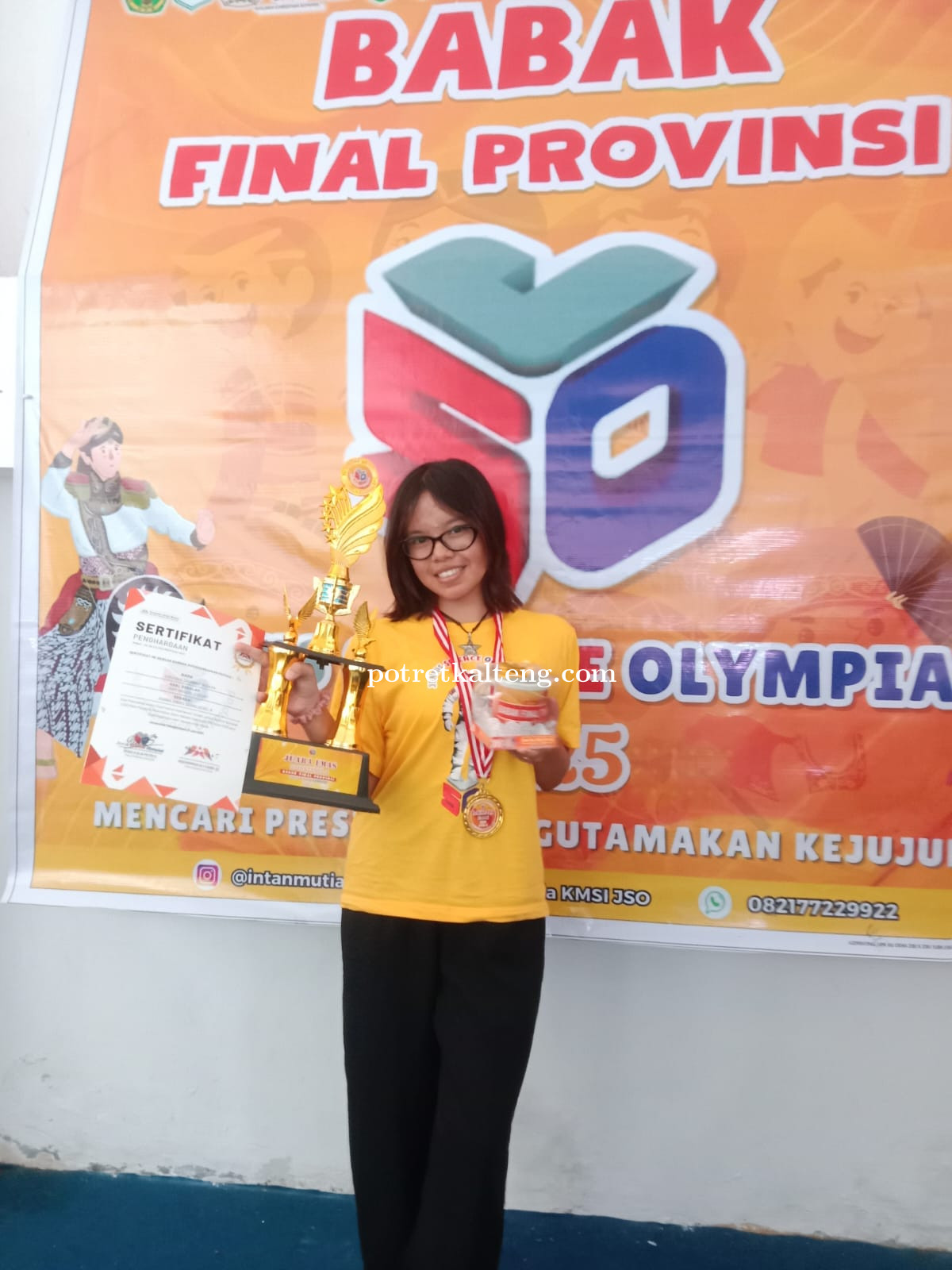 Siswi SMPN 2 Selat Boyong Juara 1 Sains Olimpiade JSO Tingkat Provinsi Kalteng