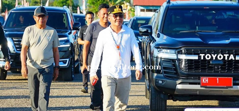 Hadir Pemantauan PSU, Gubernur Kalteng Jogging Sore di Eks Bandara Lama Muara Teweh