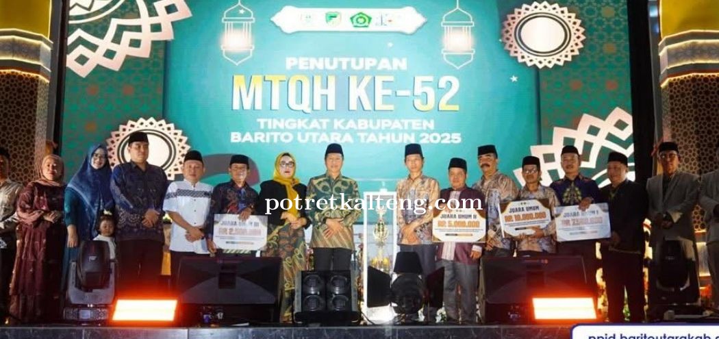 Penutupan MTQH ke-52 Tingkat Kabupaten Barito Utara Berlangsung Khidmat dan Meriah
