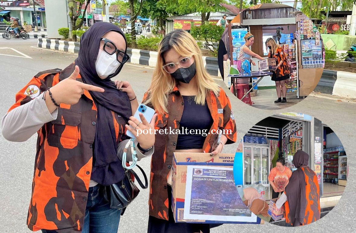 Wujud Solidaritas, Sapma Pemuda Pancasila Barut Turun ke Jalan Bantu Korban Kebakaran Pasar Kasongan