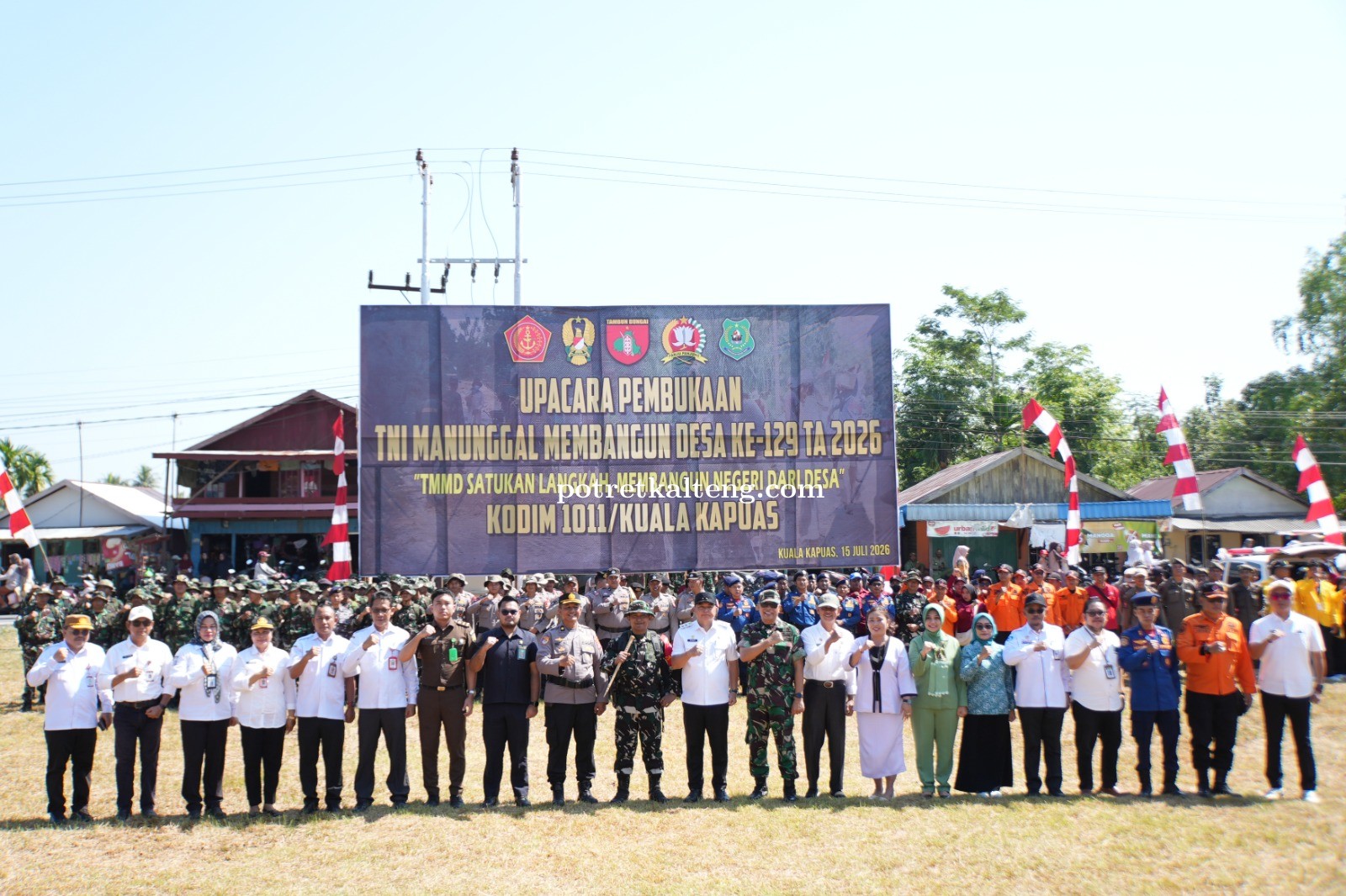 Akselerasi Pembangunan Desa, TMMD ke-129 Tahun 2026 Resmi Dibuka di Tamban Catur