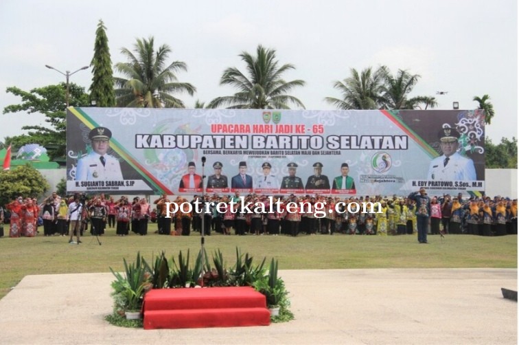 Pemkab Barsel Gelar Apel Peringatan Hari Jadi Kab. Barito Selatan Ke-65 Tahun 2024