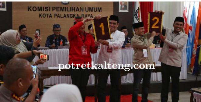 KPU Kota Palangkaraya Tetapkan Nomor Urut Paslon Walikota dan Wakil Walikota