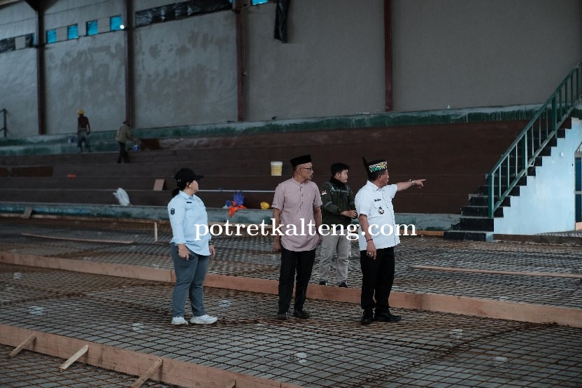 Bupati Wiyatno Pantau Langsung Progres Pekerjaan Rehabilitasi GOR Panunjung Tarung