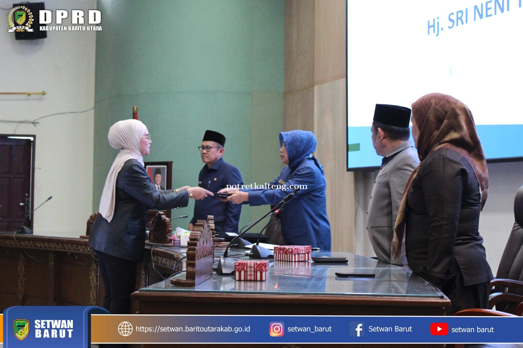 DPRD Barut Serahkan Pandangan Umum Fraksi atas Pertanggungjawaban APBD 2024