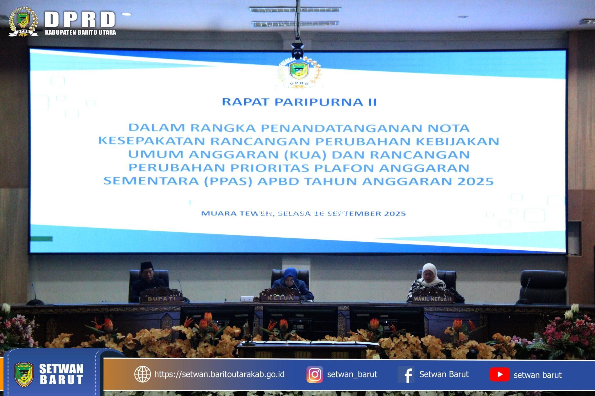 Tertib dan Kuorum: Rapat Paripurna II Berjalan Lancar Dipimpin Ketua DPRD Mery Rukaini