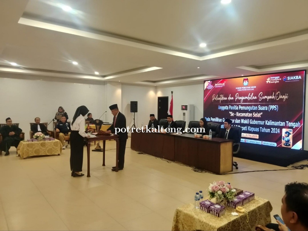 Hadapi Pilkada 2024, Ketua KPU Kabupaten Kapuas Lantik 693 PPS