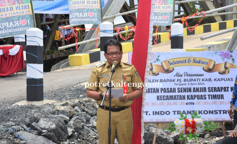 Jembatan Pasar Senin Anjir Serapat Tengah Km.11 diresmikan, Pj Bupati Apresisi Dinas PUPR PKP Kapuas