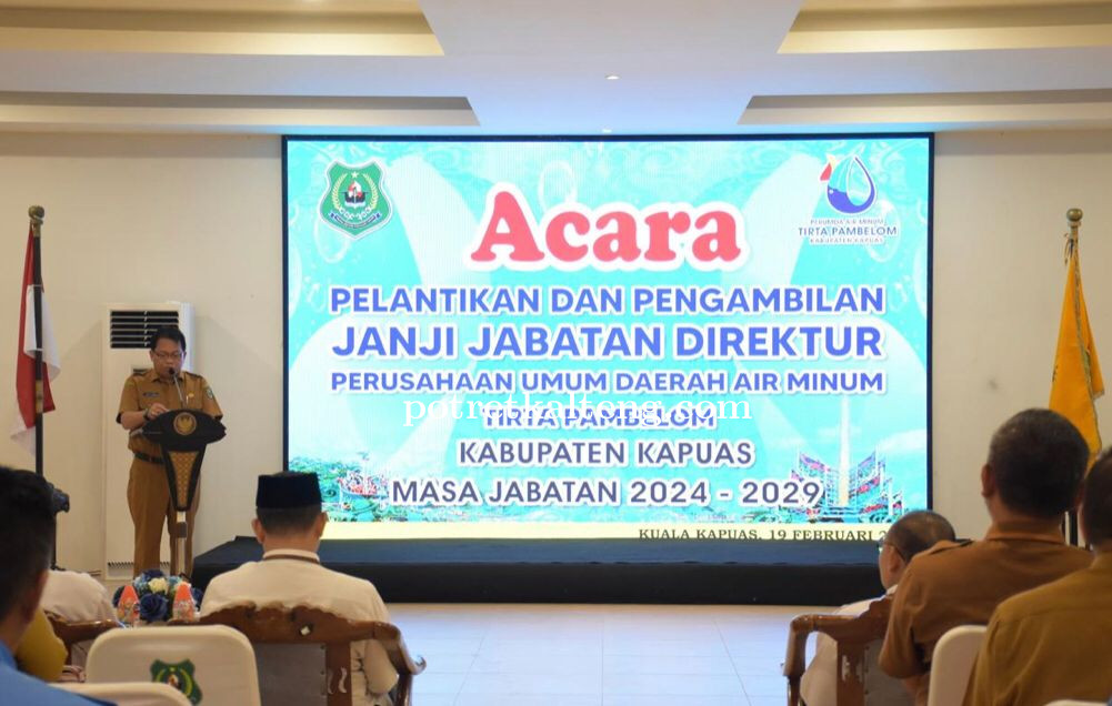 Pj Bupati Kapuas, Erlin Hardi Lantik Dirut PDAM Masa Jabatan 2024-2029 