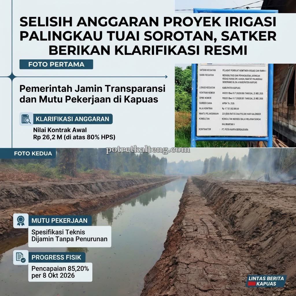 Selisih Anggaran Proyek Irigasi Palingkau Tuai Sorotan, Satker Berikan Klarifikasi Resmi