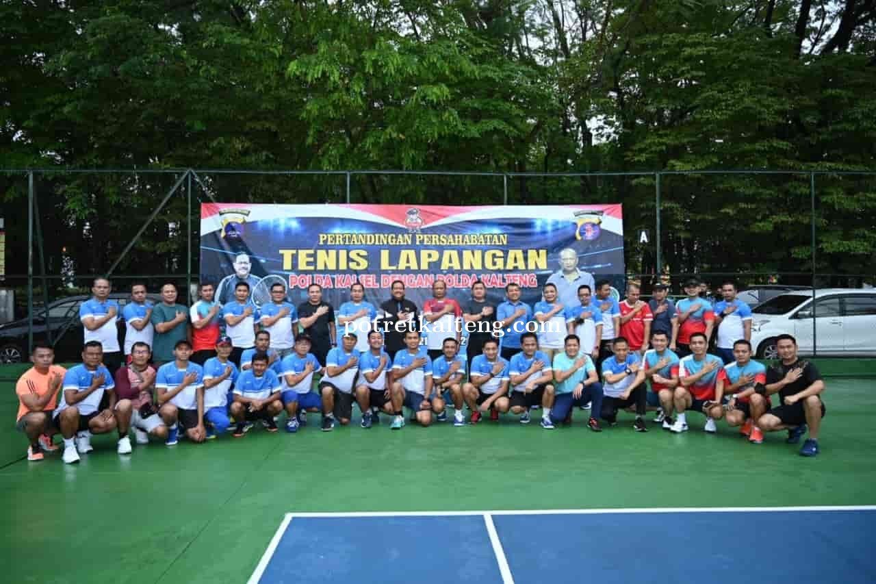 Polda Kalsel dan Polda Kalteng Gelar Pertandingan Persahabatan Olahraga Tenis