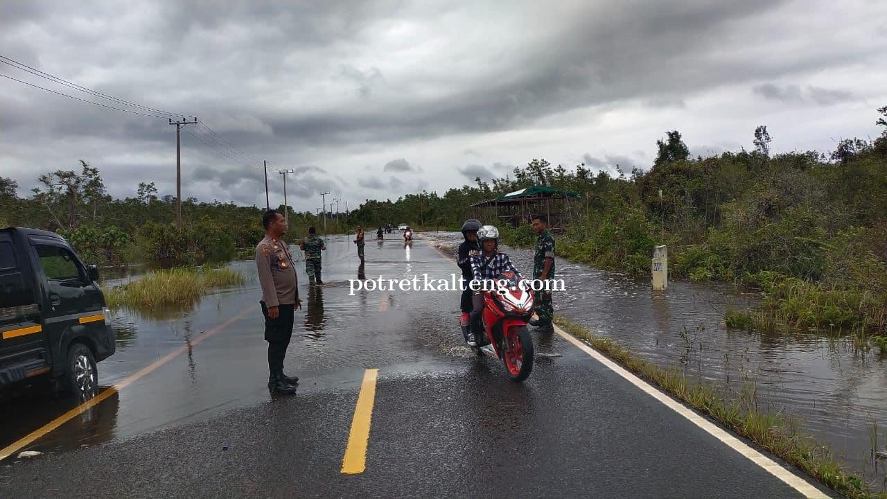 Ini Perkembangan Banjir Pada Jalan Lintas Negara Palangka Raya - Buntok