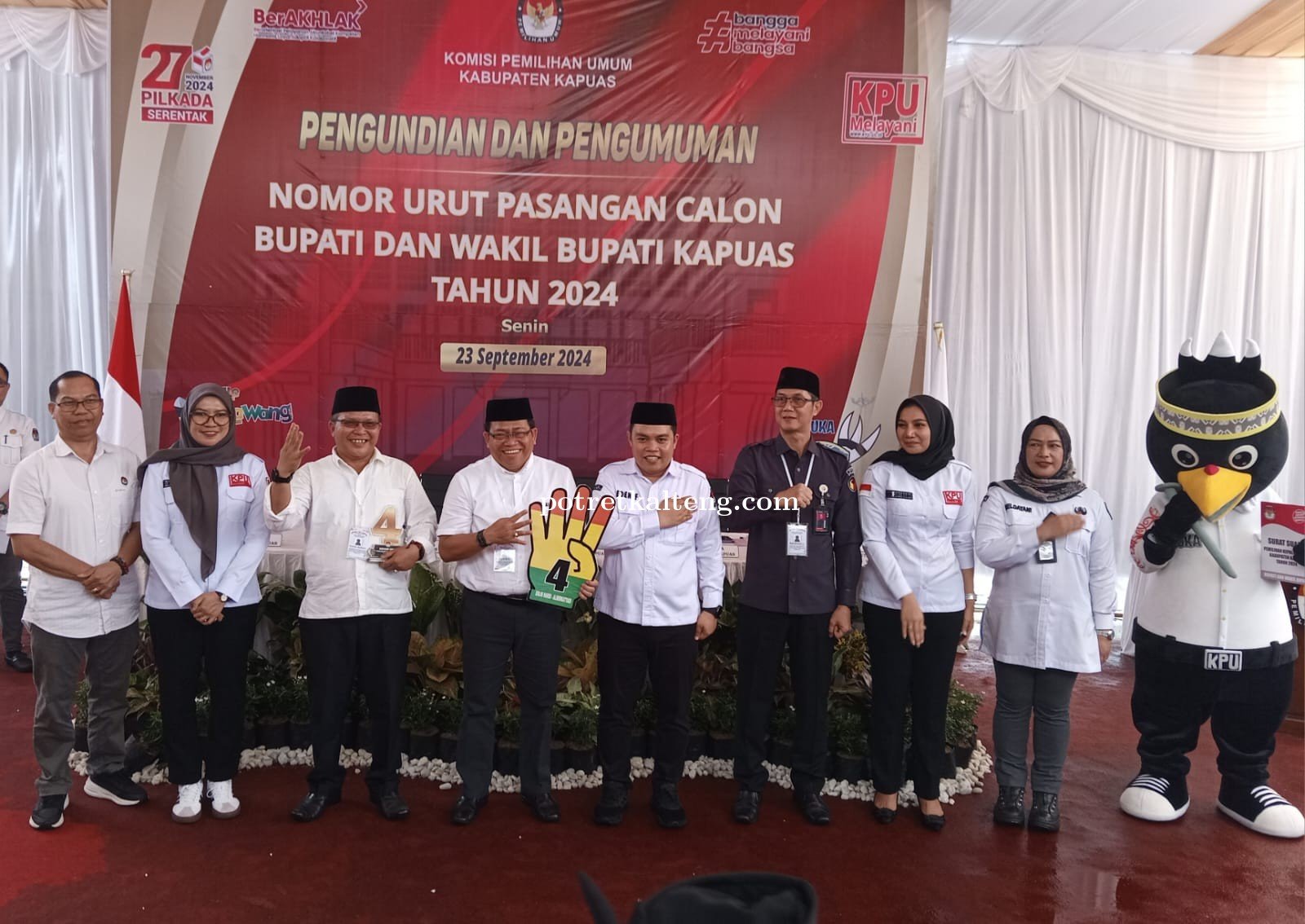 Sah ! Ini Nomor Urut Lima Pasang Bakal Calon Bupati dan Wakil Bupati Kapuas