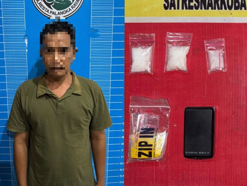 Bawa 9,85 Gram Sabu, Seorang Warga Lewu Tatau Diamankan Satresnarkoba Polresta Palangka Raya
