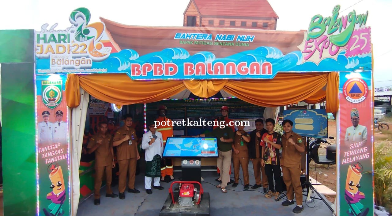 Stand Pameran BPBD di Expo Hari Jadi Balangan Ke-22 Angkat Tema Bahtera Nabi Nuh sebagai Bapak Mitig