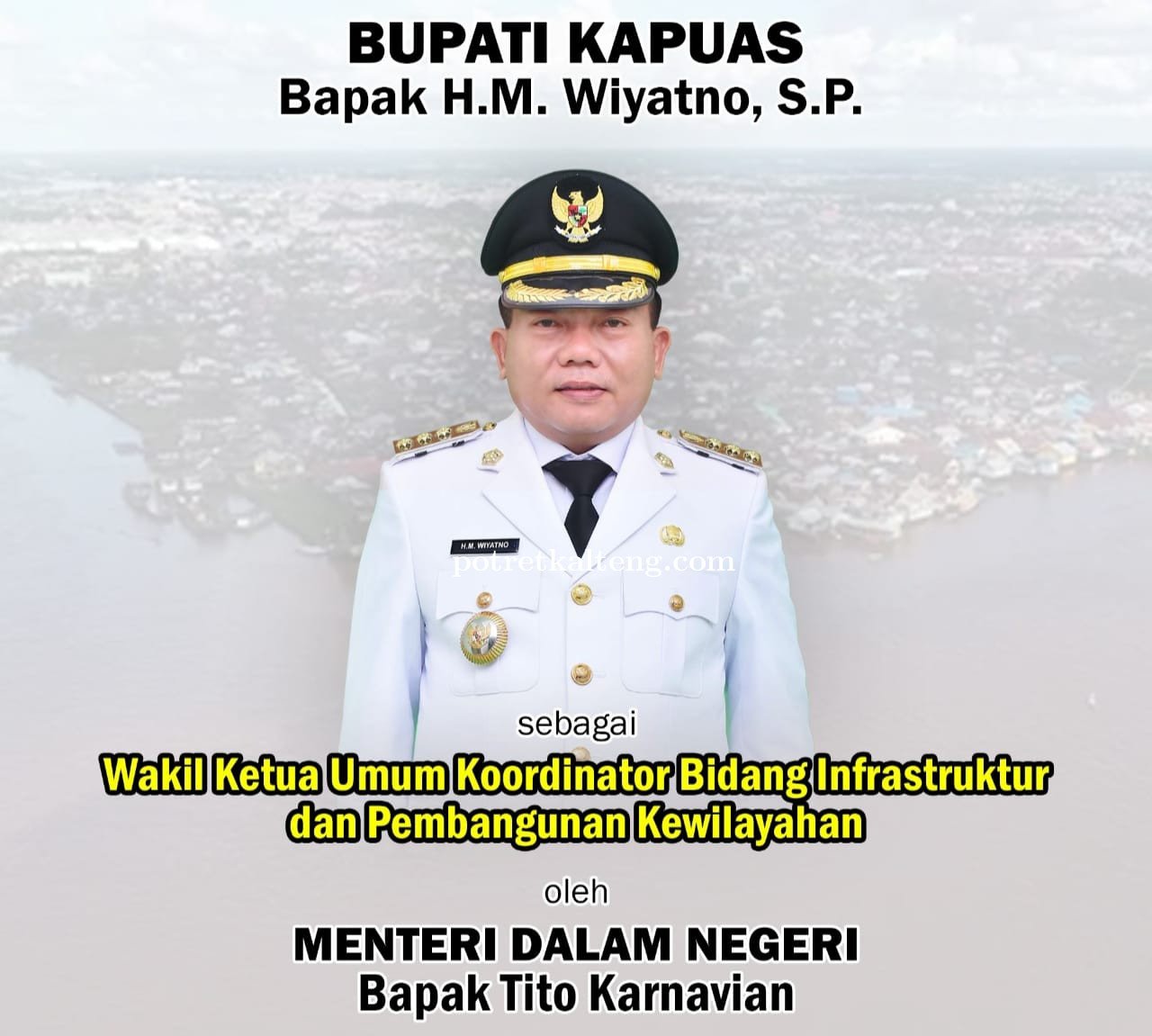 Bupati Kapuas HM Wiyatno Dikukuhkan Sebagai Waketum Apkasi