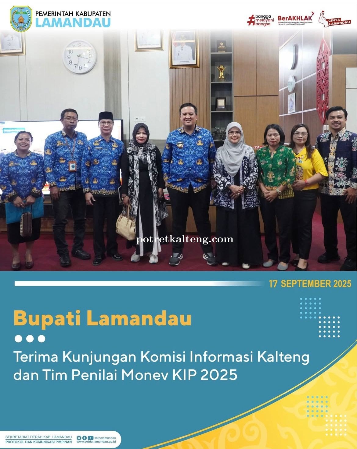 Bupati Lamandau Sambut Tim Penilai Monev Keterbukaan Informasi Publik 2025