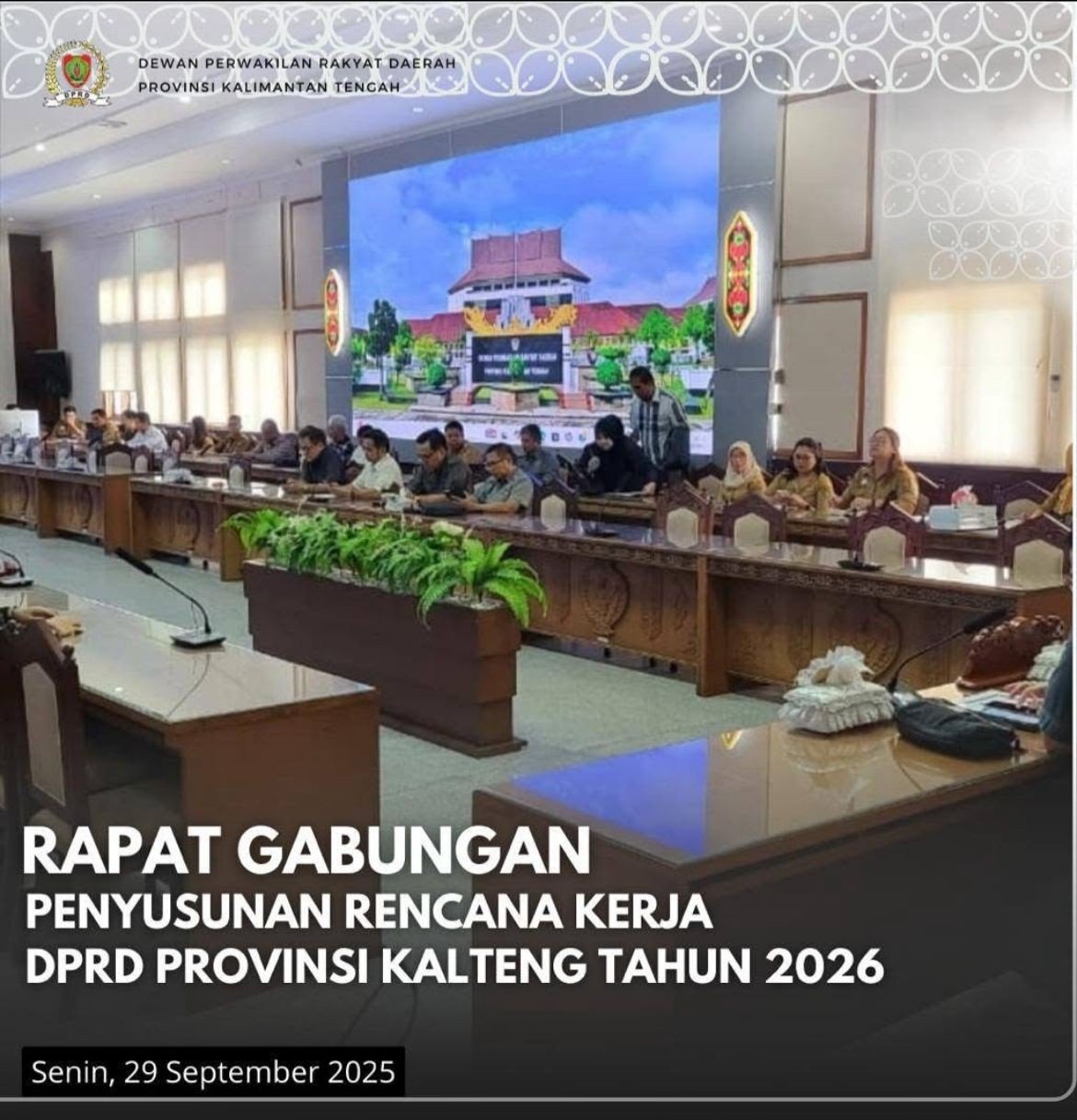 DPRD Kalteng Gelar Rapat Gabungan Susun Rencana Kerja Tahun 2026