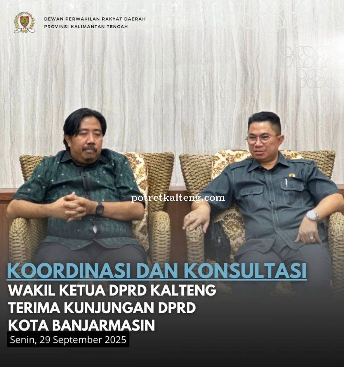 DPRD Kalteng Terima Kunjungan DPRD Banjarmasin untuk Perkuat Sinergi Antarlembaga