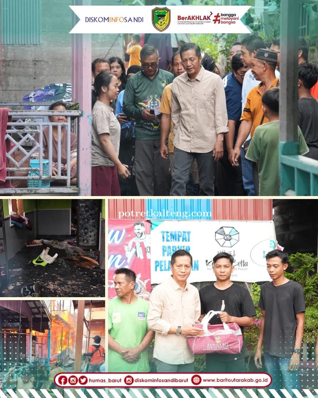 Pemkab Barito Utara Salurkan Bantuan Cepat untuk Korban Kebakaran Jalan Meranti
