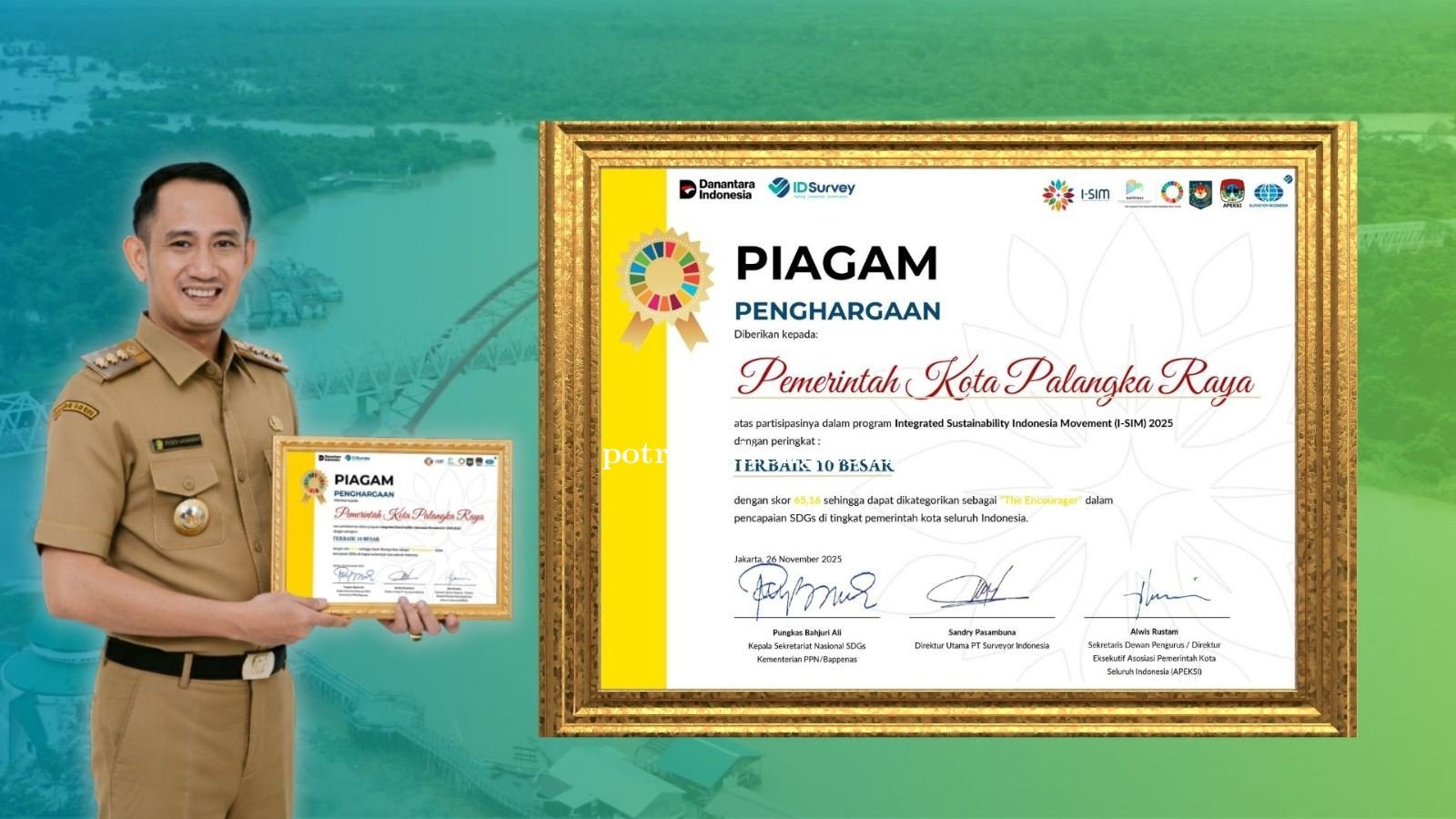 Palangka Raya Raih Penghargaan \'The Encourager\' dalam Capaian SDGs Nasional 2025