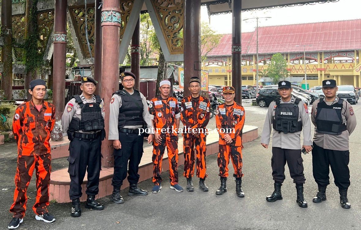 Jaga Kekhusyukan Salat Idul Adha 2026, Pemuda Pancasila Kalteng Turunkan Komando Inti di Lapangan Se