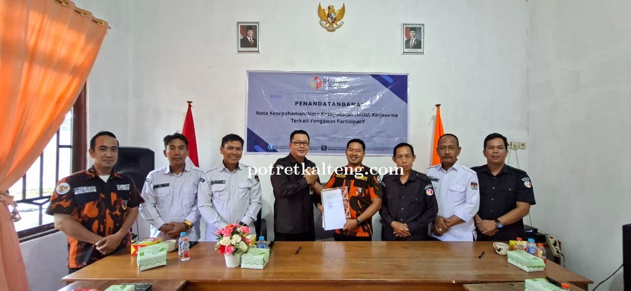 Perkuat Demokrasi, SAPMA PP Gunung Mas dan Bawaslu Teken MoU Pengawasan Partisipatif Pemilih Pemula