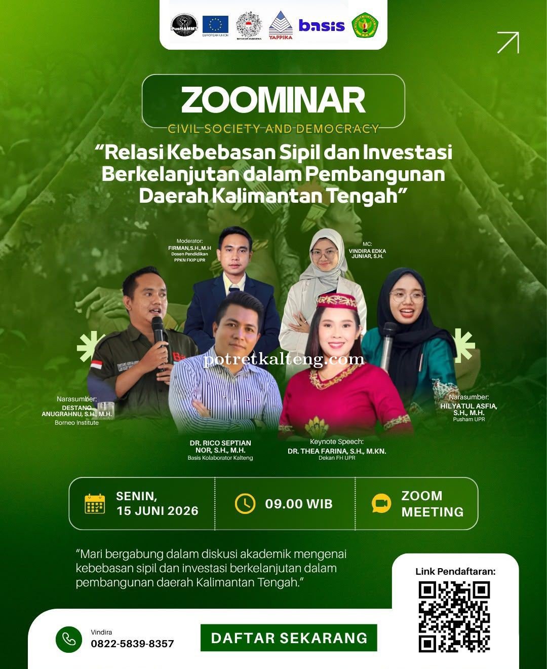 Zoominar Sosialisasi Csd e-Learning Bahas Kebebasan Sipil dan Investasi Berkelanjutan di Kalimantan