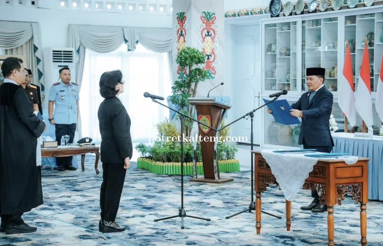 Agustiar Sabran Resmi Lantik Linae Victoria Aden sebagai Sekda Definitif Kalteng