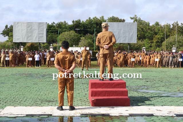 ASN dan Pegawai Pemkab Gunung Mas Ikuti Apel Gabungan Usai Libur Lebaran
