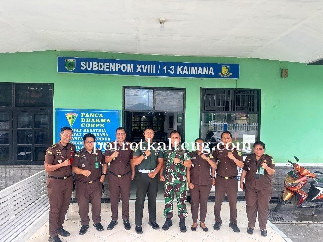 Kunjungan Aspidmil Kajati Papua Barat ke Subdenpom XVIII/1-3 Kaimana Perkuat Sinergi Penegakan Hukum
