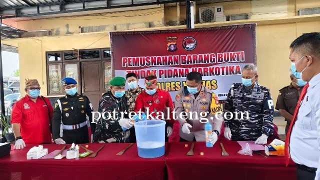 Polres Kapuas Musnahkan 96,46 Gram Sabu, Tegaskan Komitmen Perangi Narkoba
