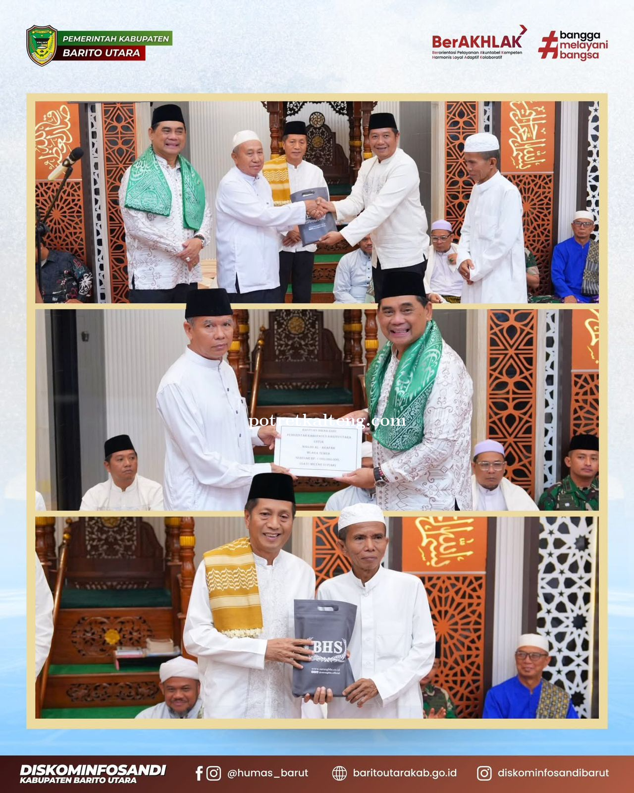 Safari Ramadhan di Lanjas, Bupati Barito Utara Serahkan Hibah Rp1 Miliar untuk Masjid Al Arafah